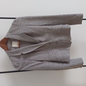 Size 2 Rebecca Taylor Cotton Linen blend animal print blazer